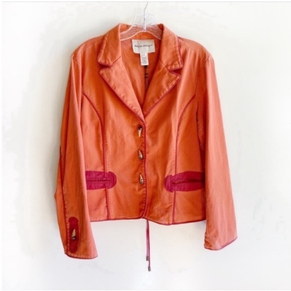 Telluride Clothing Company Jackets & Blazers - Telluride Clothing Co jacket orange horn buttons lace up